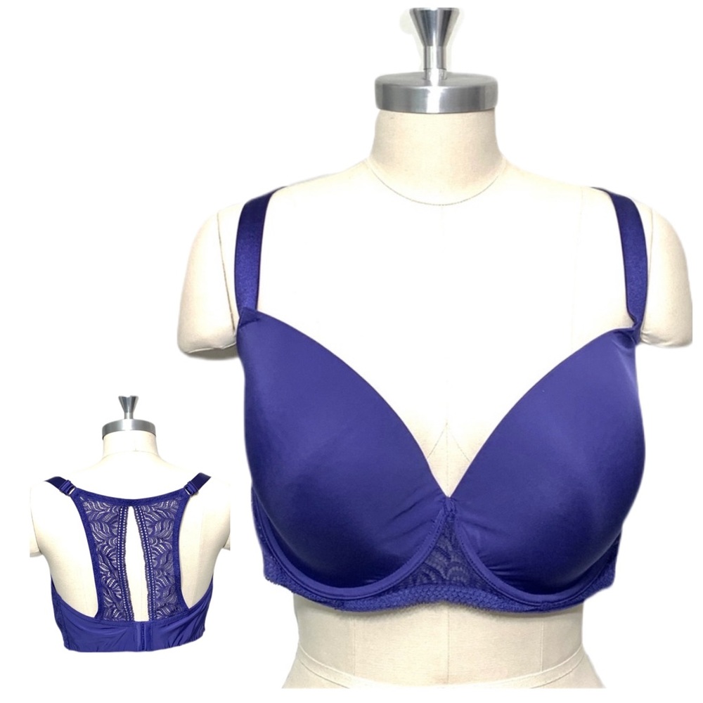 Paramour Felina Carolina Seamless Contour Plunge T-Back Underwire Bra 40 DDD